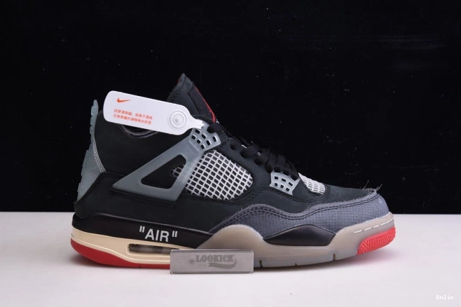 Bmlin Jordan Off 4 x Bred CV9388-001 Retro Air White 0715